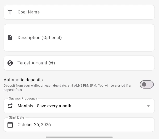 SkoolWisely Create Savings Goal