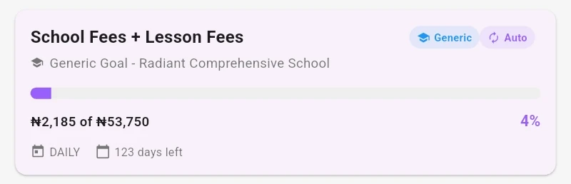 SkoolWisely Savings Goal