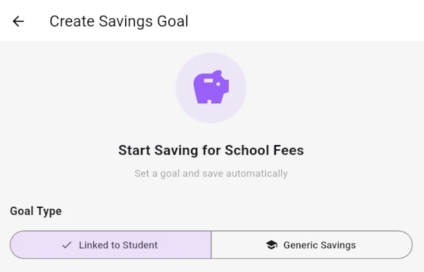 SkoolWisely Savings Goal Type